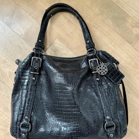 NEW AUTHENTIC COACH EMBOSSED CROCODILE ALEXANDRA STYLE 15384 BLACK $498 - Picture 11 of 13